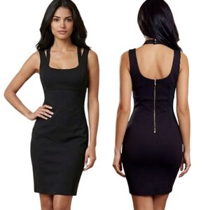 GUESS Double Strap Bodycon Mini Scuba Dress - Size 0